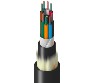 TF-SLG-096-R25 - Factory, In+Outdoor, MLT, OS2, 96f, Gel Tubes 2.8mm, Dbl Jkt - PVC, OFNR, O3 UV Oil Res